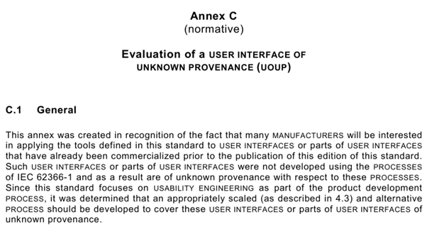 IEC 62366-1 Annex C UOUP